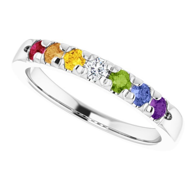 14K Gold Forever Proud Commitment Ring For LGBTQ Community, 2.5mm Natural Gemstone Jewelry For Marriage Equality, Free Engraving Available - Image 3